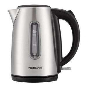 lot 86070 image: Farberware Stainless Steel 1.7 Liter Electric Tea Kettle,