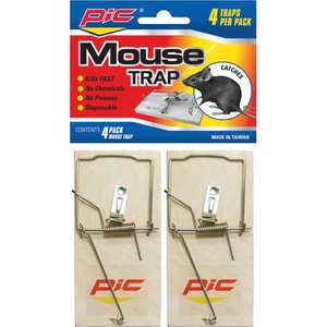 lot 86077 image: PIC MTW-4INN Wood Mouse Trap, 4-Pack