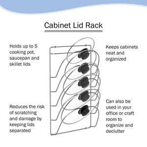 lot 86085 image: Lavish Homes Lid Organizer Rack- 5 Compartment Wall Mount Holder
