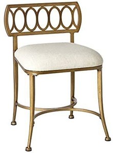 lot 86108 image: Hillsdale Furniture Canal Street Metal Vanity Stool, Golden Bronze
