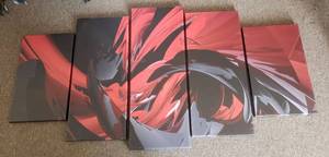 lot 86119 image: Design Art Red and Grey Mixer Contemporary Canvas Art