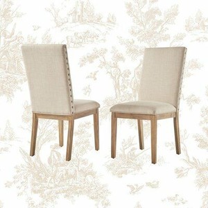 lot 86125 image: Kieran Linen Nailhead Upholstered Dining Chair