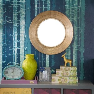 lot 86140 image: Textured Round Wall Mirror - 24.25W x 24.25H in.