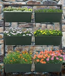 lot 86167 image: Kinsunny 3-Tier Vertical Garden Wall Planter, Wall Mounted Hanging Planter w 6 Containers