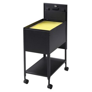 lot 86179 image: Lorell 1 Drawers Filing Cart Steel Lockable , Black