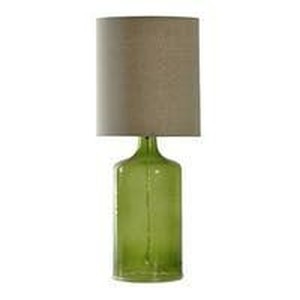 lot 86180 image: &nbspMeadow Green Table Lamp - Taupe Hardback Fabric Shade