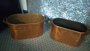 lot 114 image: Pair of Troughs or Window Boxes Planters