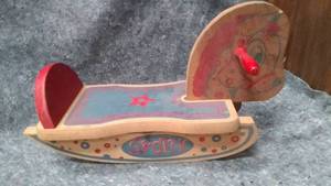 lot 573 image: Vintage Spotty Toy Wooden Rocking Horse