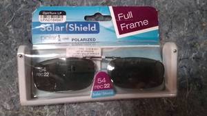 lot 589 image: Solar Shield 54 Rec 22 Full Frame Polarized Clip-on Sunglasses Gray Lenses