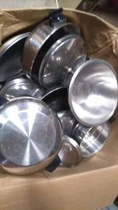 lot 621 image: Box of Assorted Kitchenware - Pots, Pans, and More
