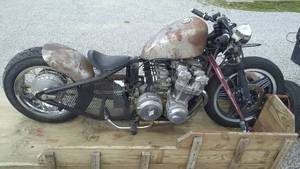 lot 3 image: Custom Rat Rod Motorcycle Built Around a 1981 Honda 900cc Engine & Transmission with Trailer