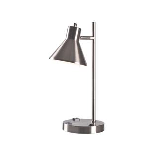 lot 2793 image: Ash Brushed Steel Outlet and USB Desk Lamp