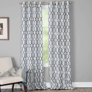 lot 2817 image: Closeout Miller Curtains Alain 50 x 63 Geo-Print Energy-Efficient Window Panel