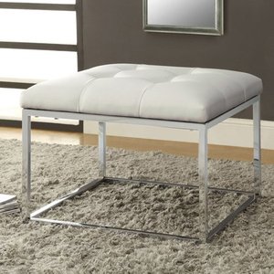 lot 2835 image: Coaster Home Furnishings Coaster 500423 Ottoman, WhiteChrome