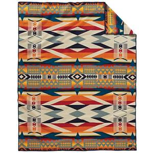 lot 2859 image: Pendleton Unnapped Jacquard Robe Whipstitch Blanket - Fire Legend Sunset