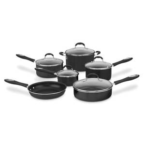 lot 2869 image: Cuisinart - Advantage 11-Piece Nonstick Cookware Set - Black
