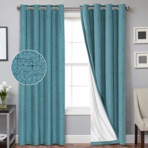 lot 2874 image: PrimeBeau Linen Blended 100% Blackout Waterproof Coating Themal Insulated Curtains
