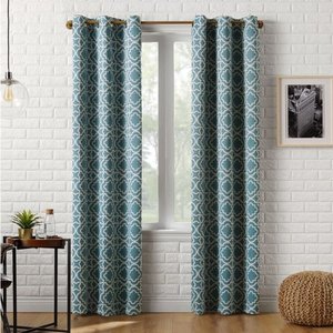 lot 2900 image: Sun Zero Barnett Trellis Blackout Grommet Curtain Panel