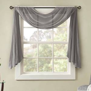 lot 2905 image: Madison Park Kaylee Solid Lightweight Crushed Sheer Curtain Scarf