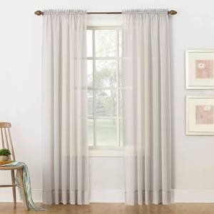lot 2907 image: 84x59 Emily Sheer Voile Rod Pocket Curtain Panel Silver - No. 918