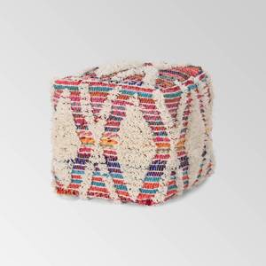 lot 2916 image: Harper Boho Wool and Chindi Pouf by Christopher Knight Home Retail $75.98