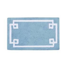 lot 2931 image: 24x40 Geometric Cotton Tufted Bath Rug Blue