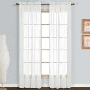 lot 2948 image: United Curtain Monte Carlo Sheer Window Curtain Panel, 118 by 84-Inch, White, Set of 2
