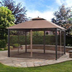 lot 2975 image: Sunjoy Original Manufacturer Replacement Mosquito Netting for Windsor Gazebo (10X12) Model L-GZ717PST-C Retail $144.49
