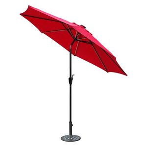 lot 2980 image: Jeco 9 LED Brown Aluminum UmbrelJeco 9 LED Brown Aluminum Umbrella, Base Not Included Retail $189.99la, Base Not Included Retail $189.99