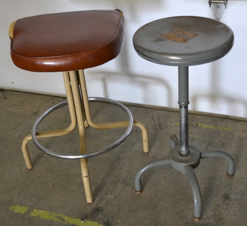lot 2071 image: 2 vintage garage stools