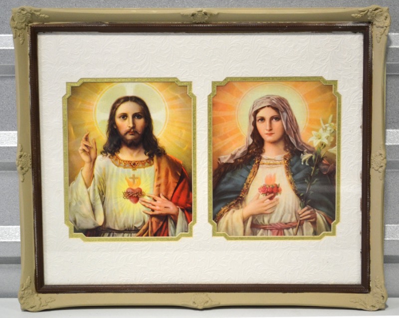lot 5017 image: Jesus and Mary - Framed Print