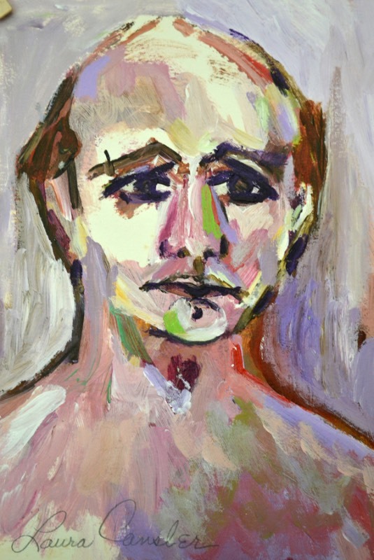 lot 5029 image: Acrylic portrait