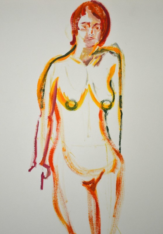 lot 5088 image: Acrylic painting of a nude female figure