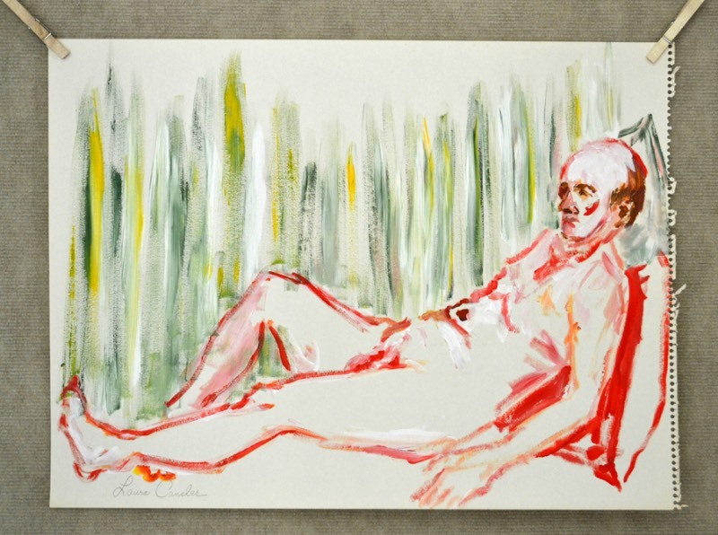 lot 5093 image: Acrylic painting of a nude male figure