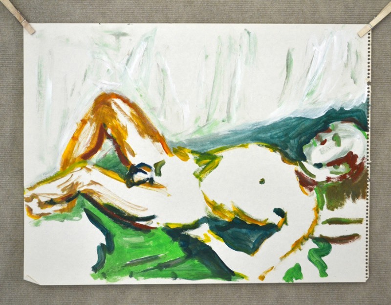 lot 5097 image: Acrylic painting of a nude male figure