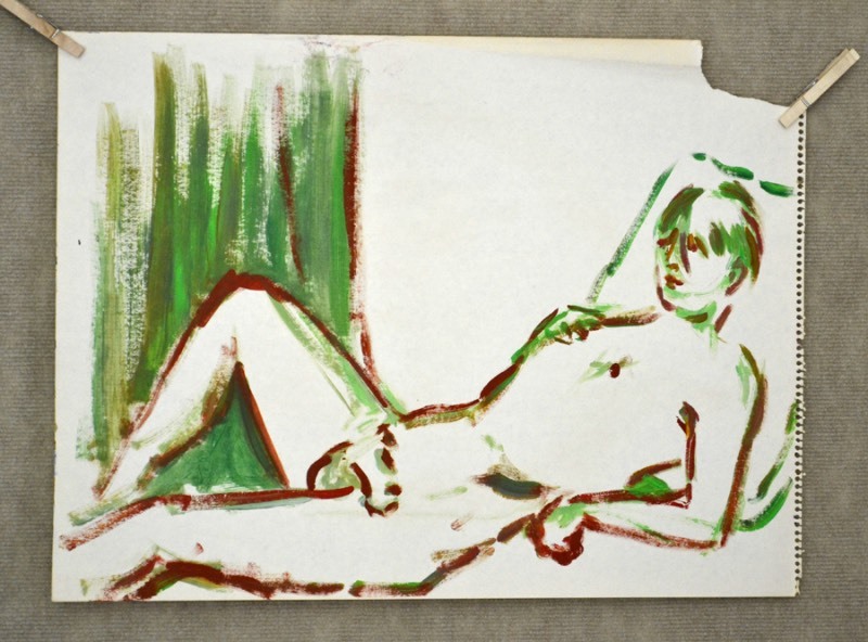 lot 5099 image: Acrylic painting of a nude male figure