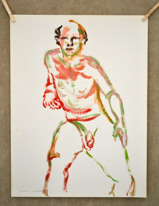 lot 5109 image: Acrylic painting of a nude male figure