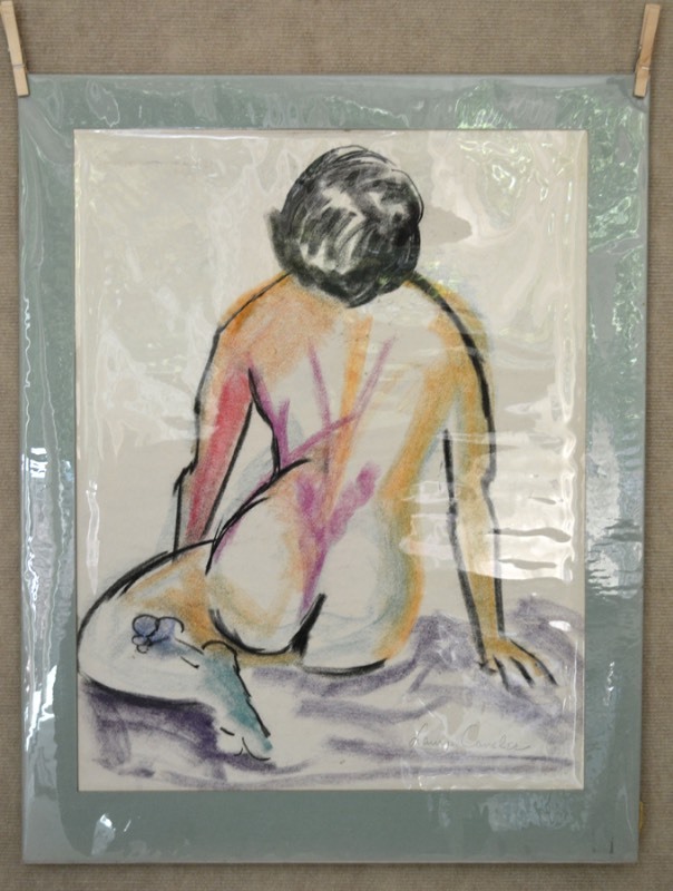 lot 5117 image: Pastel drawing of a nude female figure