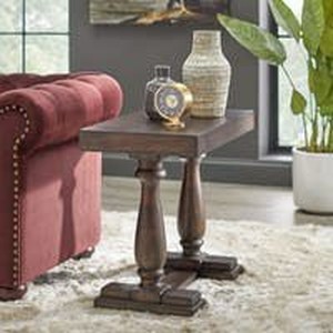 lot 22100 image: Avignon Burntwood End Table Dark Oak - Lifestorey