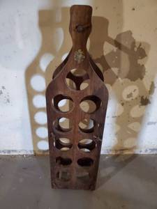 lot 3936 image: Wooden Wine Bottle. Wine Holder