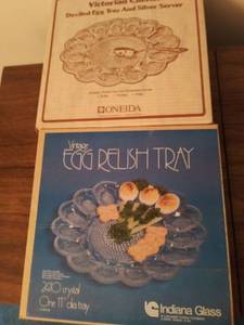 lot 8356 image: Diamond Cut Crystal Deviled Egg Trays