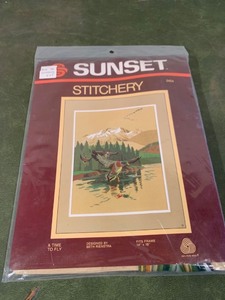 lot 9242 image: Sunset Stitchery Ducks Location Basement