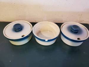 lot 3954 image: Lot of 3 Wedgwood Oven to Table Dishware. 2 with Lids