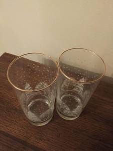 lot 8448 image: Tall Skinny Winter Forest Design Glasses.