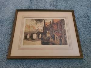 lot 8489 image: Print of Cobble Stone Village #308