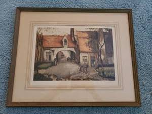 lot 8490 image: Print of Cobbler Stone Archway in Village