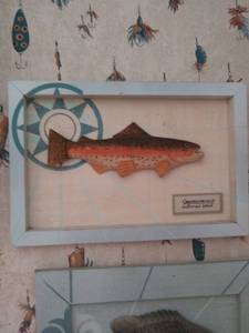 lot 8495 image: Framed Fish Hanging Wall Decor