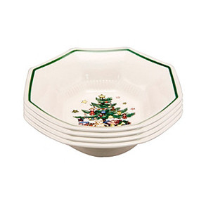 lot 9271 image: Nikko Ceramics Christmastime All-Purpose Bowls, Set of 4
