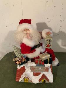 lot 9307 image: Battery Operated Santa On Chimney Untested Location Basement