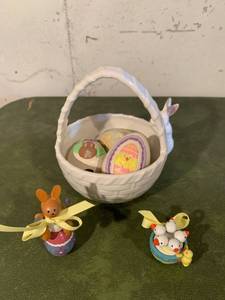 lot 9343 image: Williams and Sonoma Easter Basket With Extras Location Basement